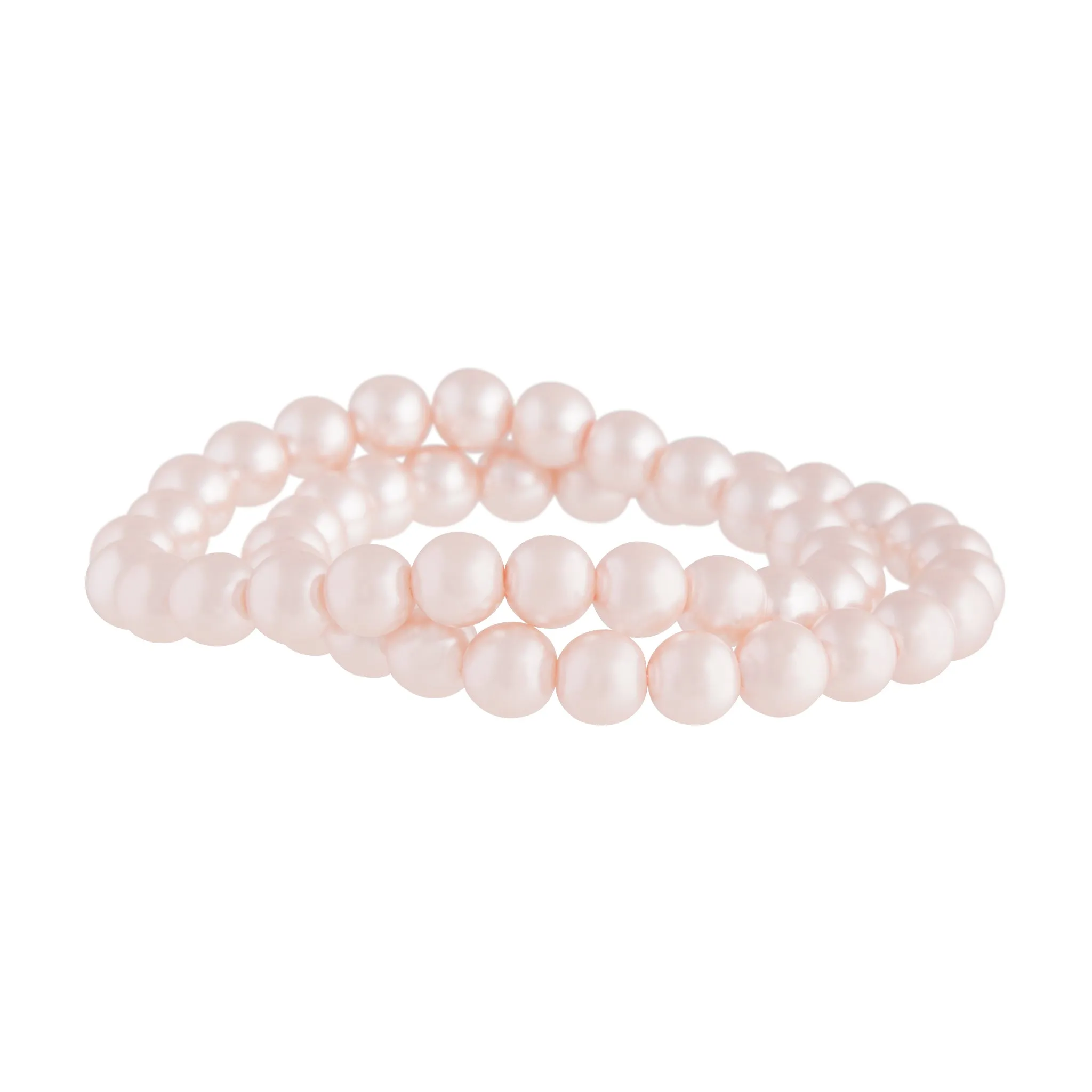 Pink Pearl Strand Long Bracelet Necklace Set