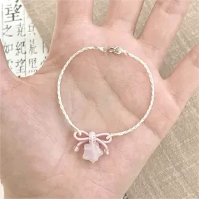 Pink Stone Bowknot Star Bracelet