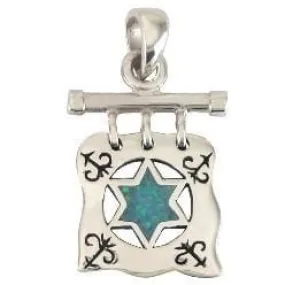 Plaque Opal Jewish Star Necklace