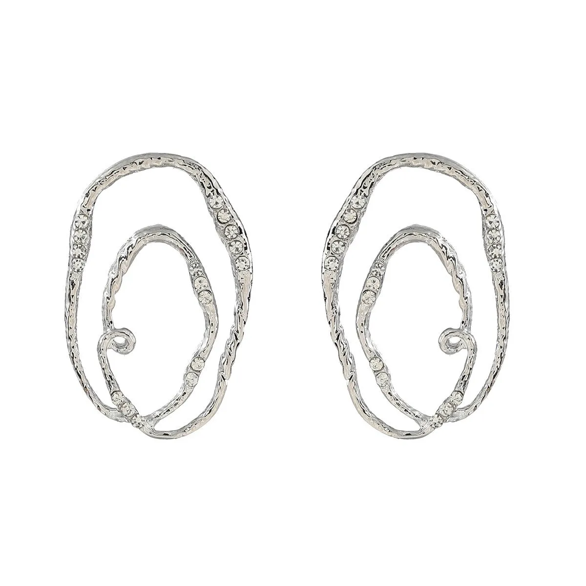 Pre Order:  Alloy Multi-Layer Elliptical Exaggerated Earrings