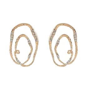 Pre Order:  Alloy Multi-Layer Elliptical Exaggerated Earrings