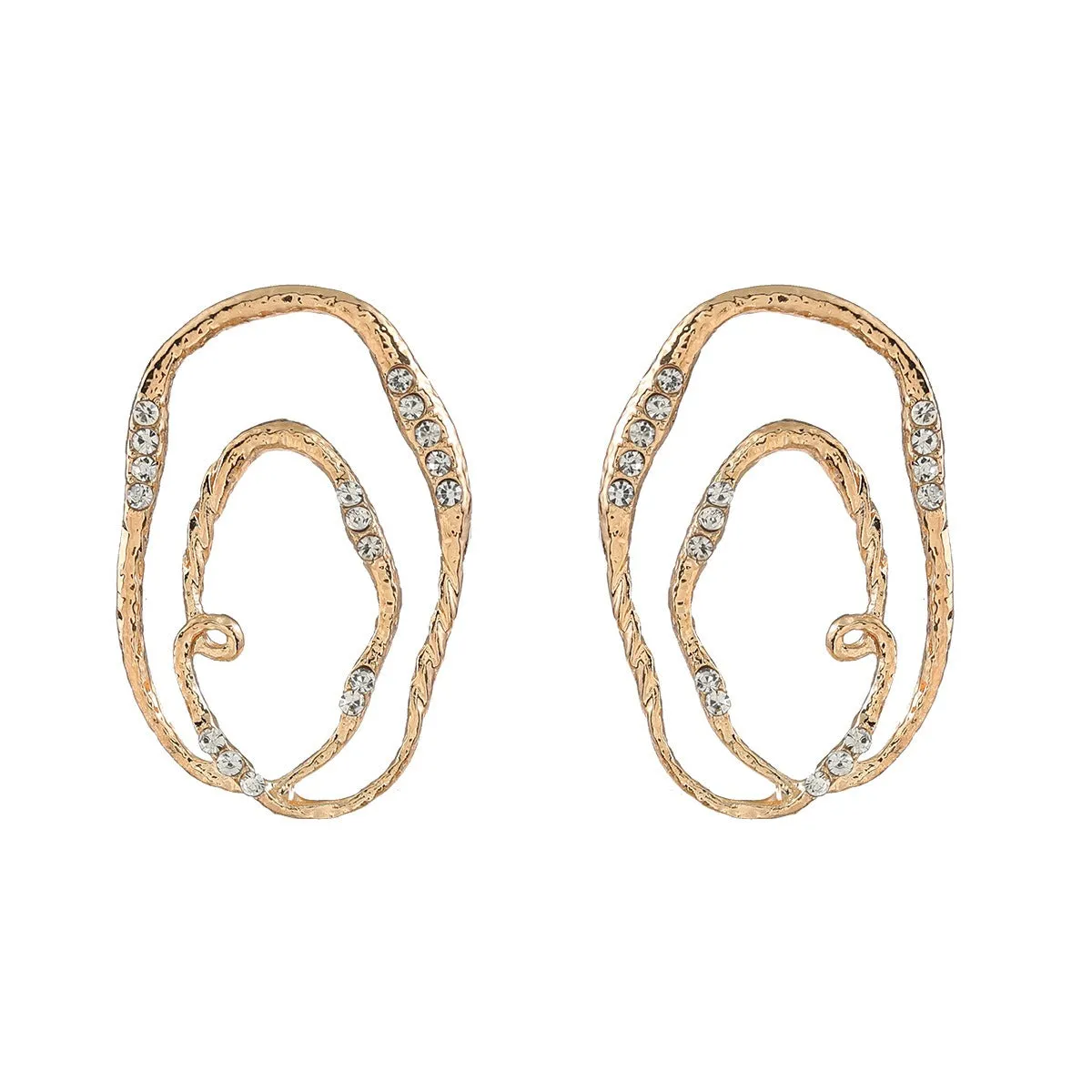 Pre Order:  Alloy Multi-Layer Elliptical Exaggerated Earrings