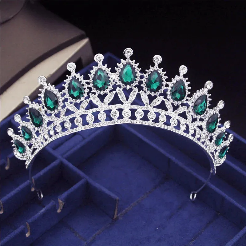 Princess Crystal Water Drop Tiara Crowns Hair Jewelry Accessory