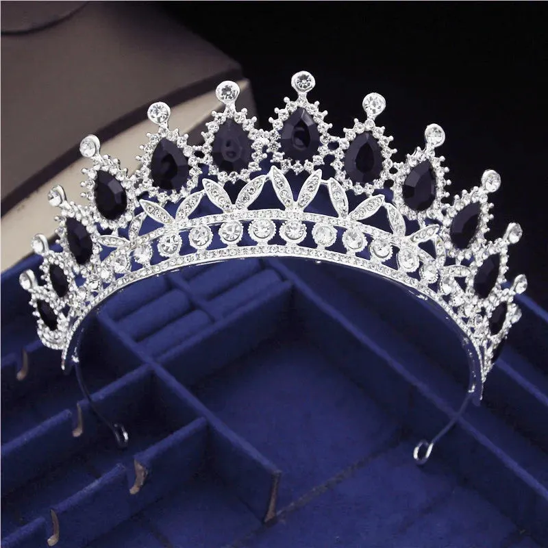 Princess Crystal Water Drop Tiara Crowns Hair Jewelry Accessory