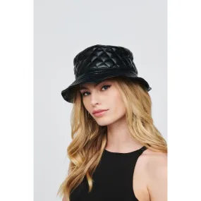 Quilted Vegan Leather Bucket Hat Bucket Hat