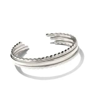 Quinn Cuff Bracelet Set of 3 in Rhodium