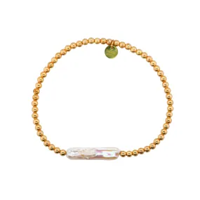 "CHRISHELL" 14k gold-filled Pearls beaded bracelet