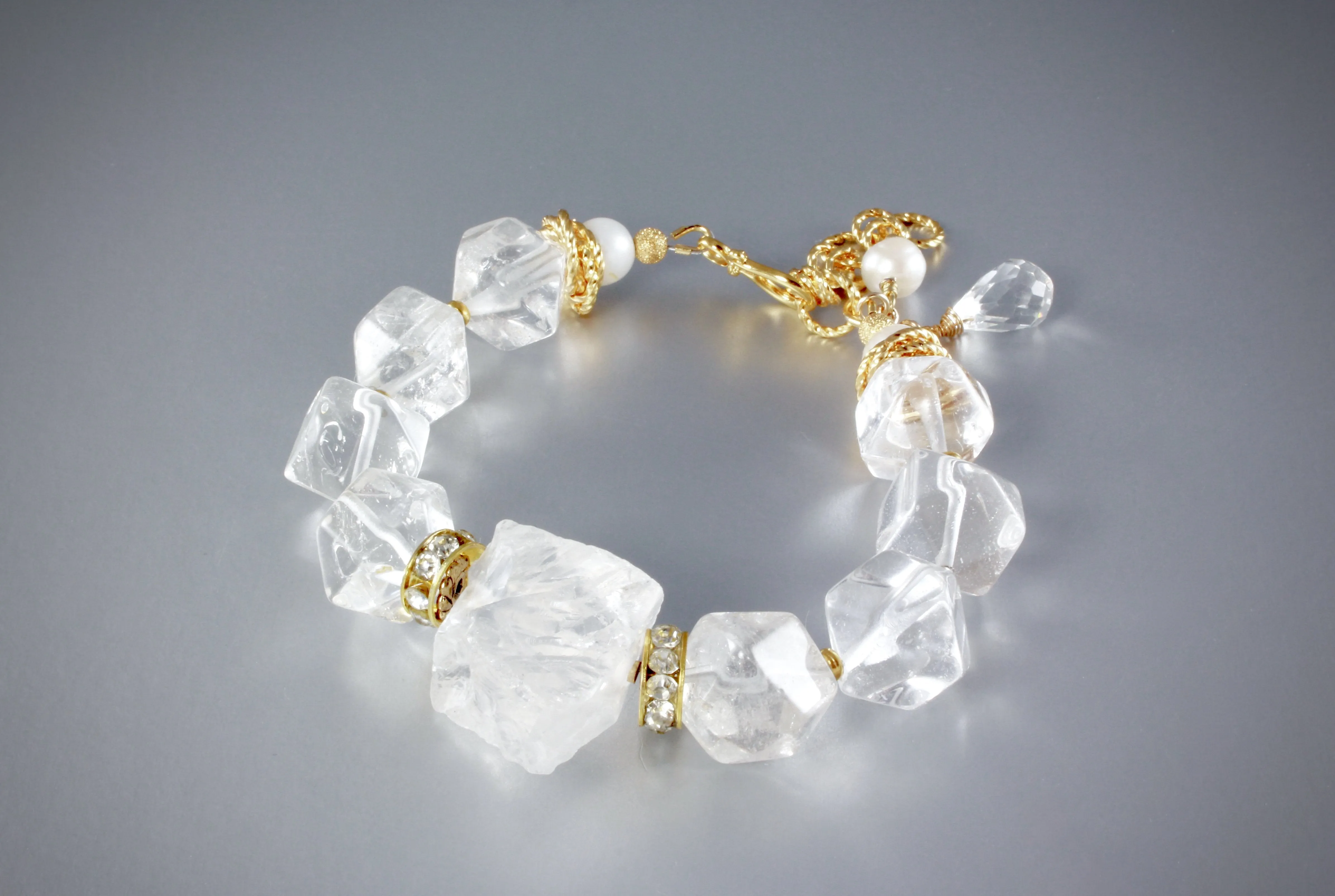 "Ice" - Crystal Quartz Bridal Bracelet