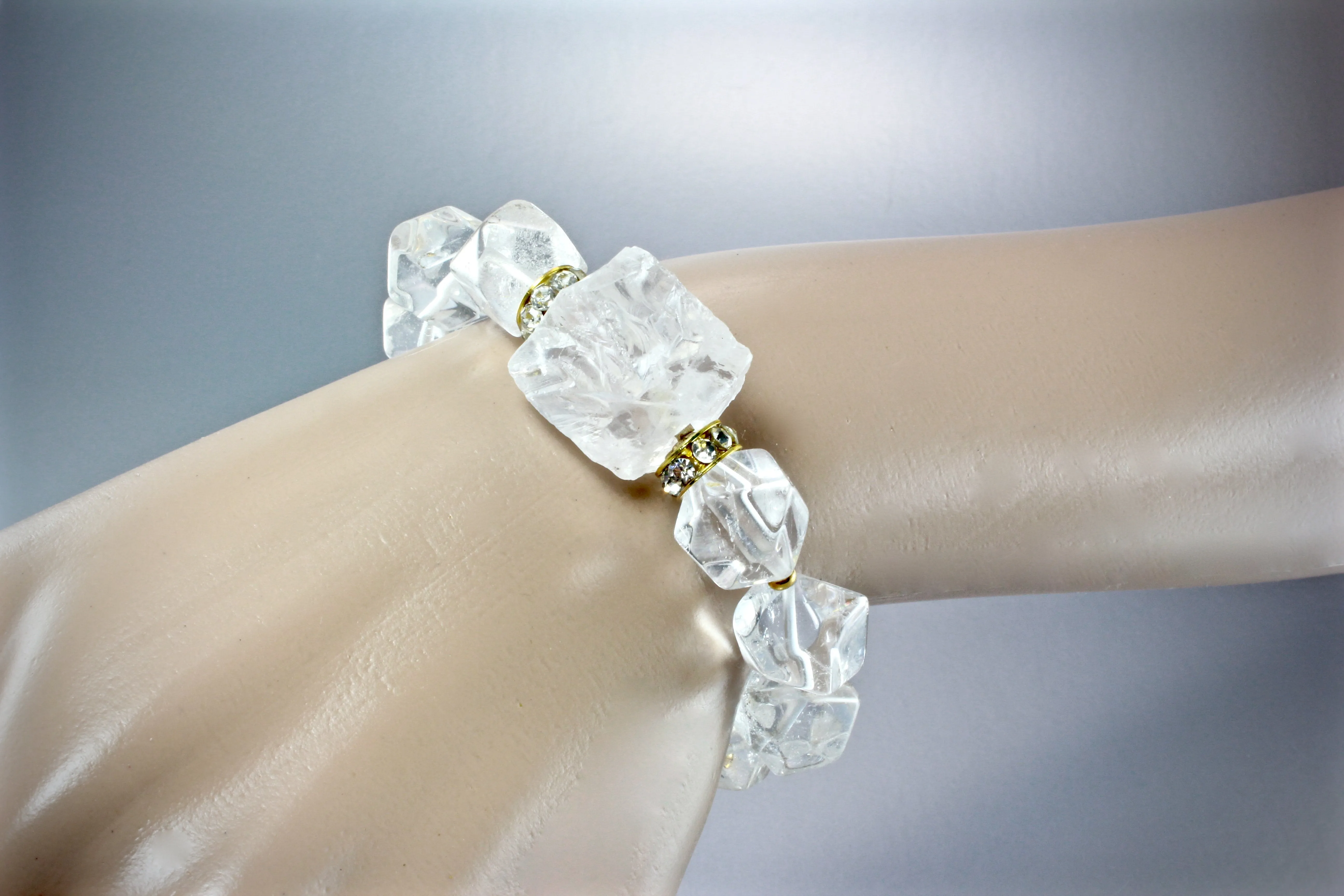 "Ice" - Crystal Quartz Bridal Bracelet