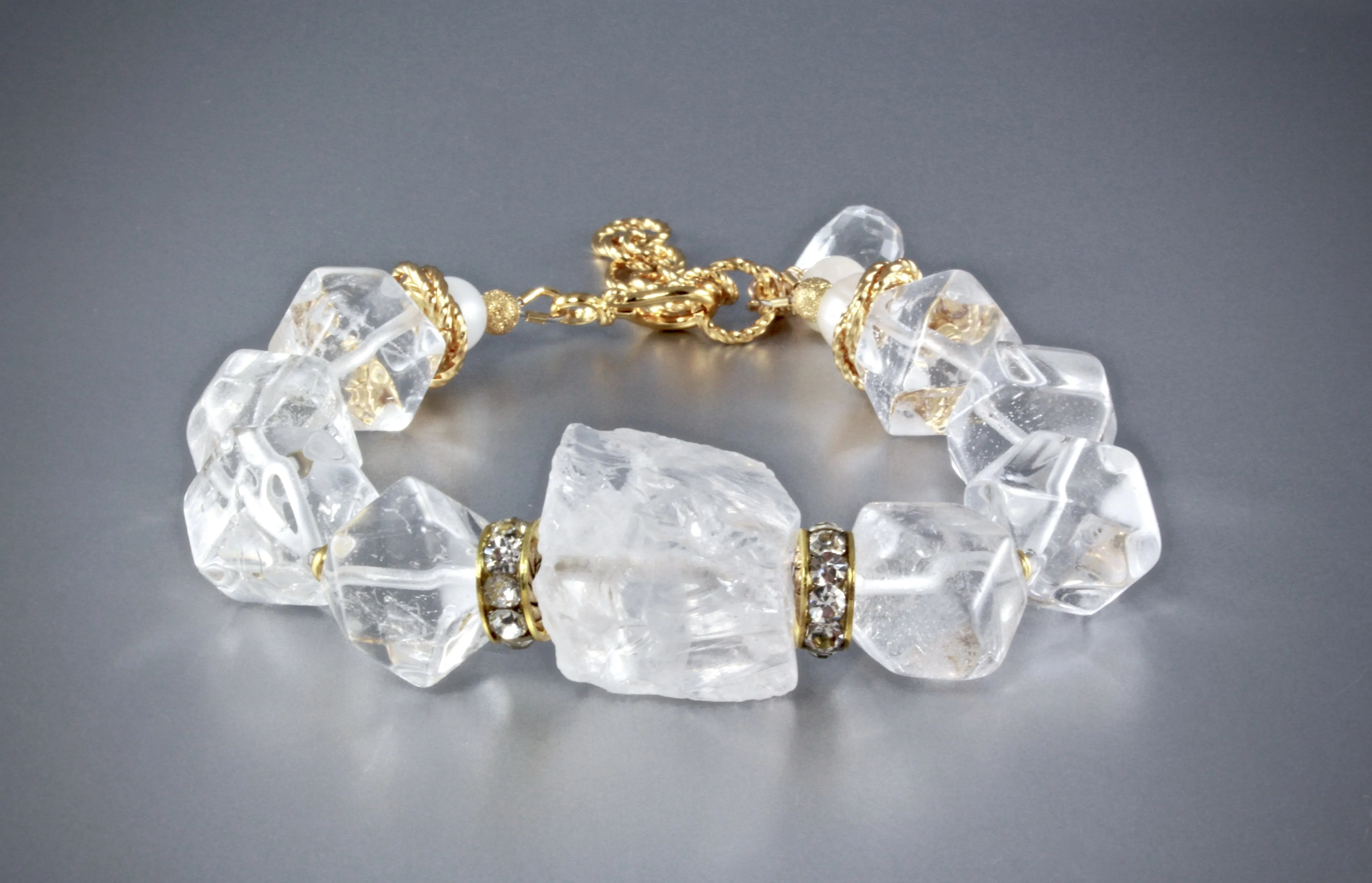 "Ice" - Crystal Quartz Bridal Bracelet