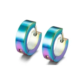 Rainbow Huggie Hoop Earrings