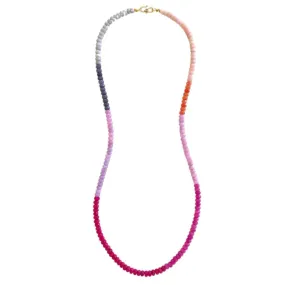 Raspberry Rose Beaded Necklace - 26"