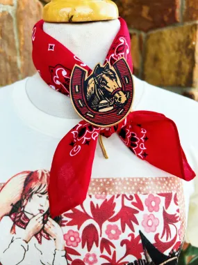 Red Horseshoe XOXO Scarf Slide