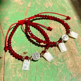 Red St Benedict Scapular Bracelet