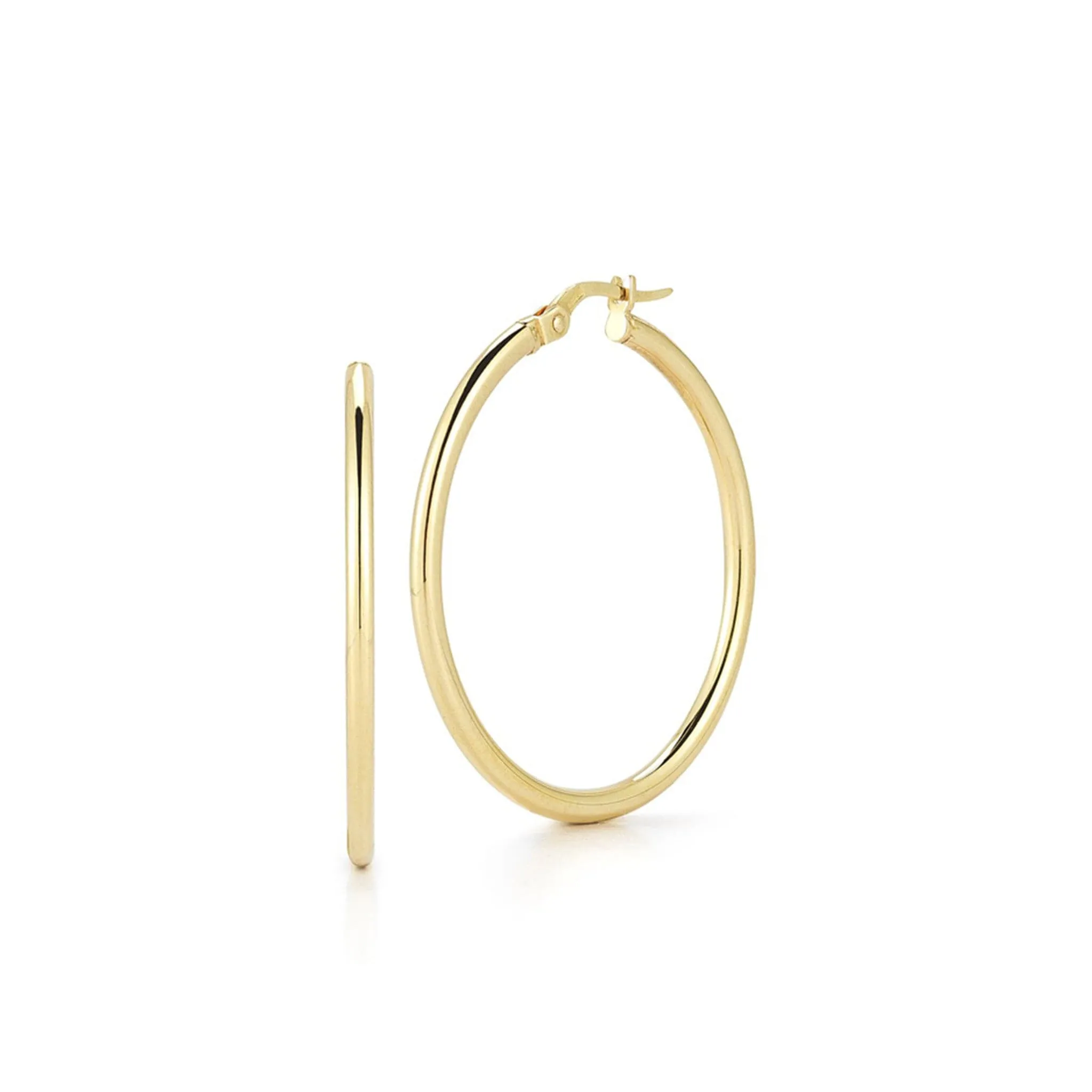 Roberto Coin Medium Yellow Gold Hoop Earrings