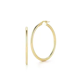 Roberto Coin Medium Yellow Gold Hoop Earrings