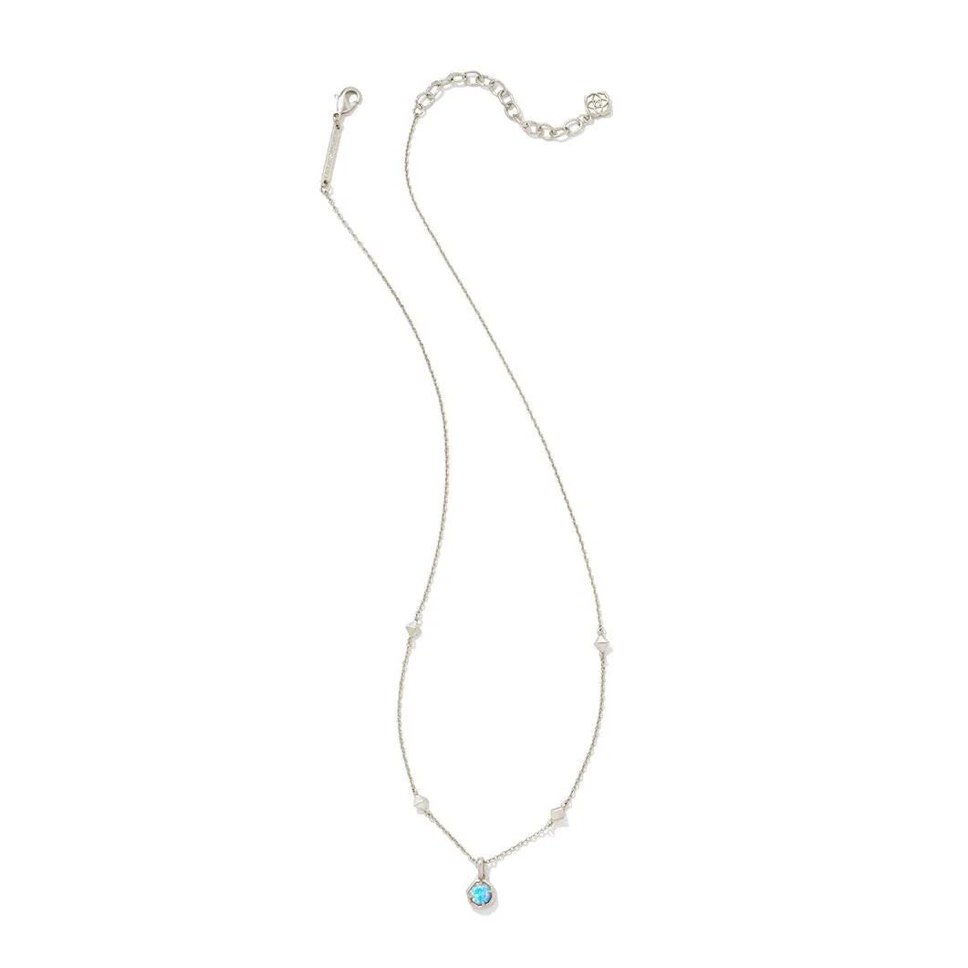 Rocksbox Exclusive Nola Pendant Necklace in Silver and Blue Kyocera Opal