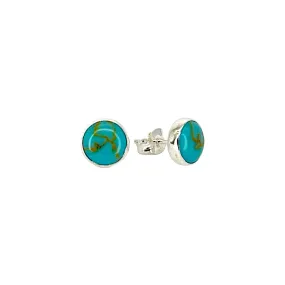 Round Turquoise Sterling Earrings