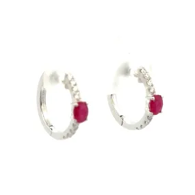 Ruby & Diamond Hoop Earrings