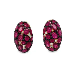 Ruby & Diamond Large Earrings