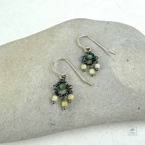 Ruby Fuchsite   Yellow Opal Earrings