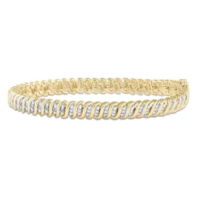 S Link Bracelet with 0.15ct of Diamonds in Gold Plated Sterling Silver