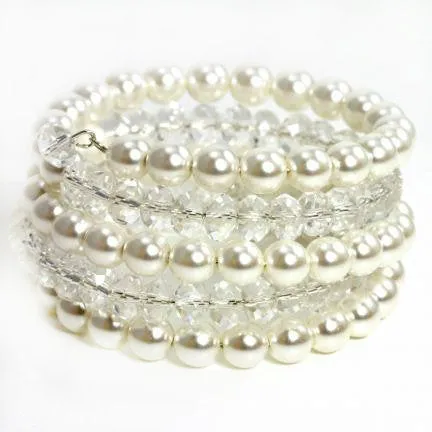 Selene Colored Pearl and Crystal Bracelet