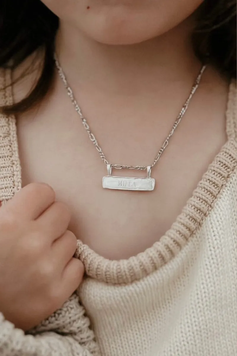 Signature Bar Necklace - Silver