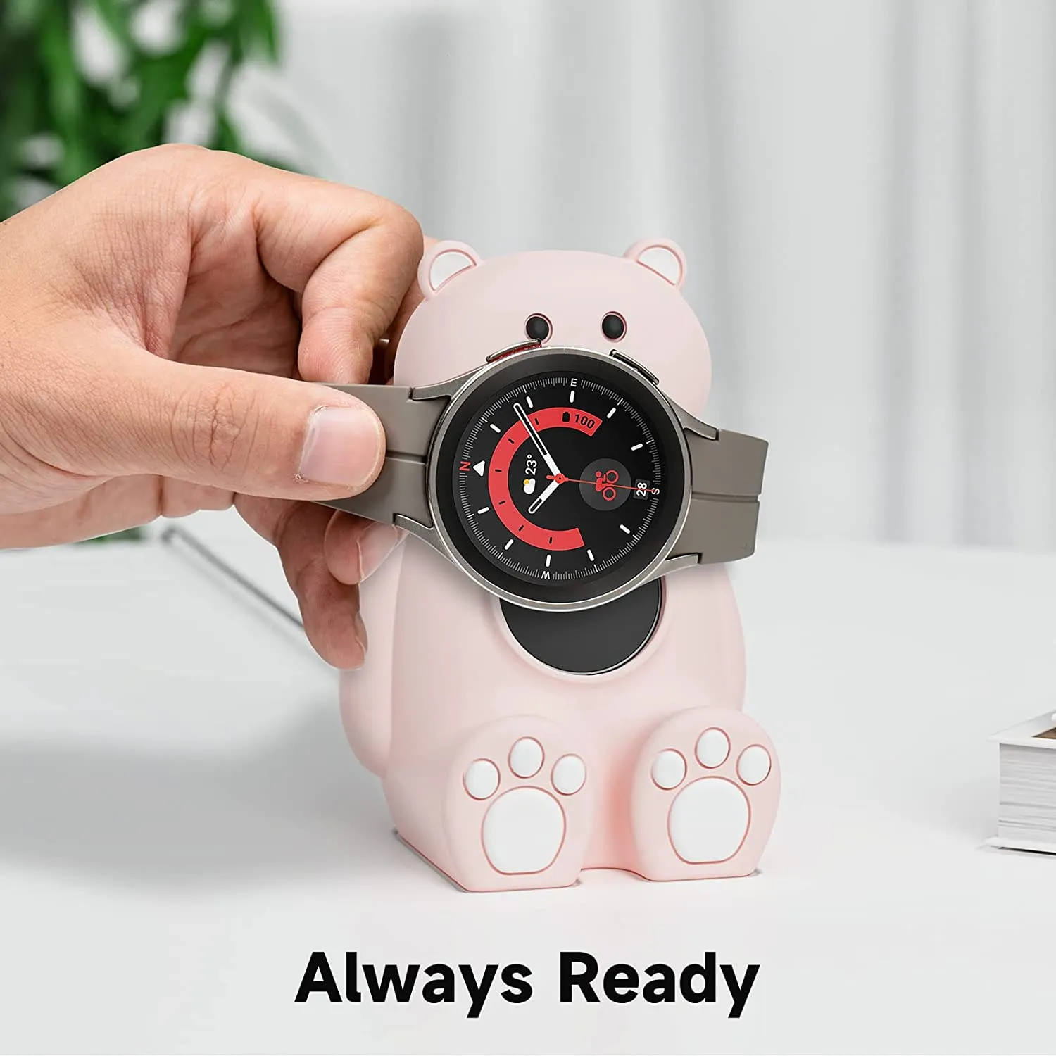 SIKAI Bear Slicone Case Watch Stand for Samsung Galaxy Watch 5 44mm 40mm 5Pro 55mm