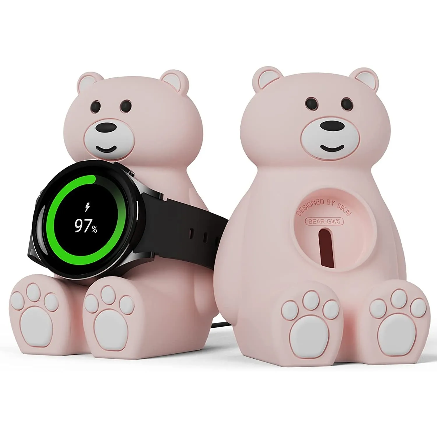 SIKAI Bear Slicone Case Watch Stand for Samsung Galaxy Watch 5 44mm 40mm 5Pro 55mm