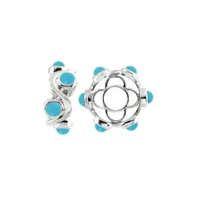 Silver & Turquoise Cabochon Swirl Wheel S429TQ