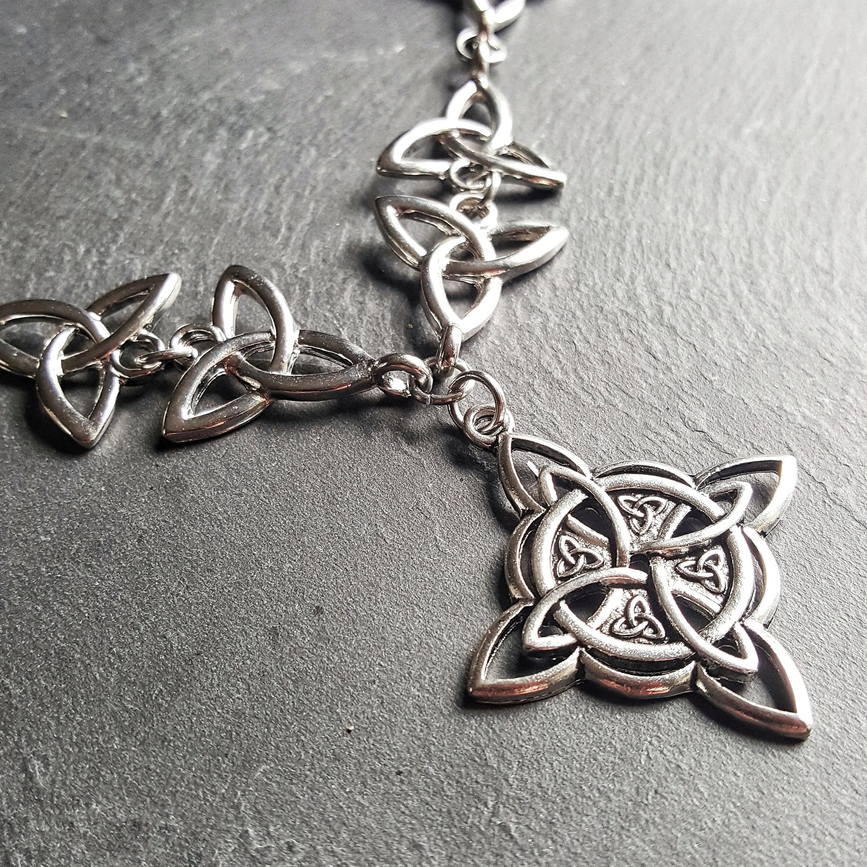 Silver Celtic Knot Necklace Triquetra Wiccan Jewelry