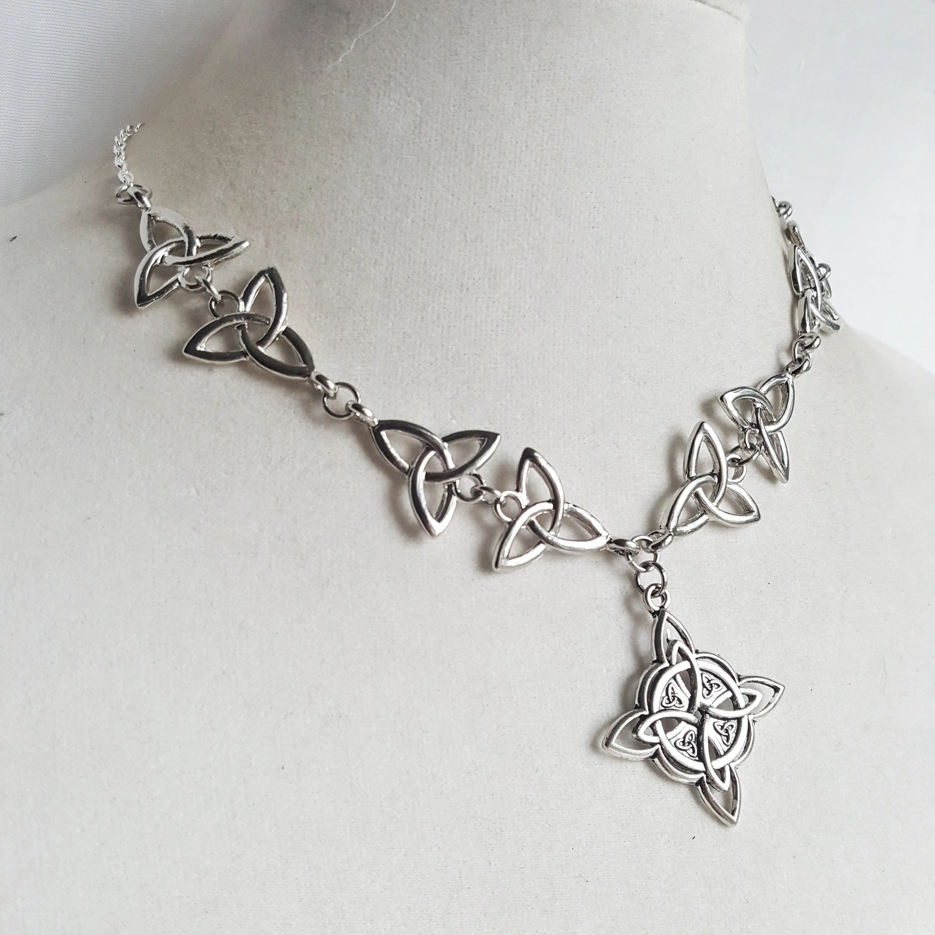 Silver Celtic Knot Necklace Triquetra Wiccan Jewelry