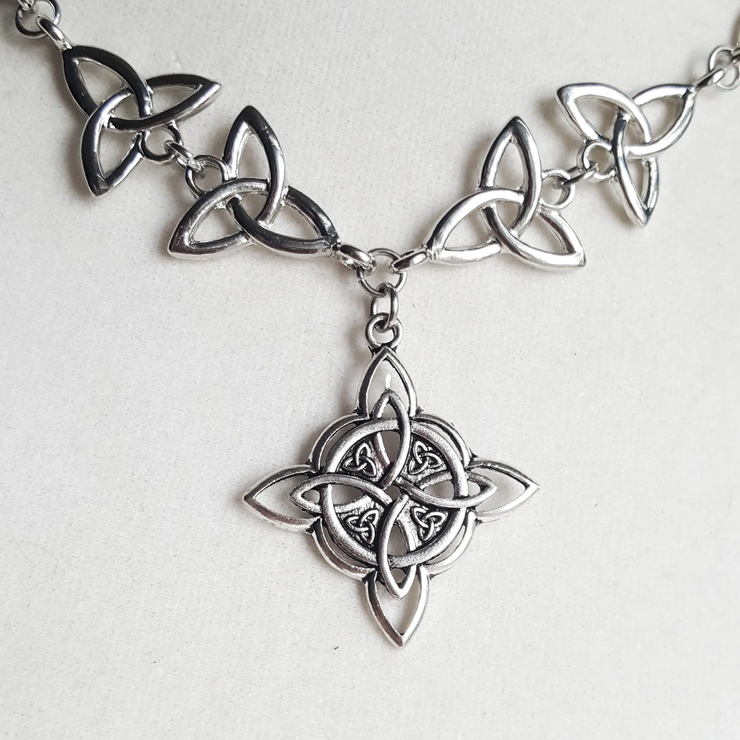 Silver Celtic Knot Necklace Triquetra Wiccan Jewelry