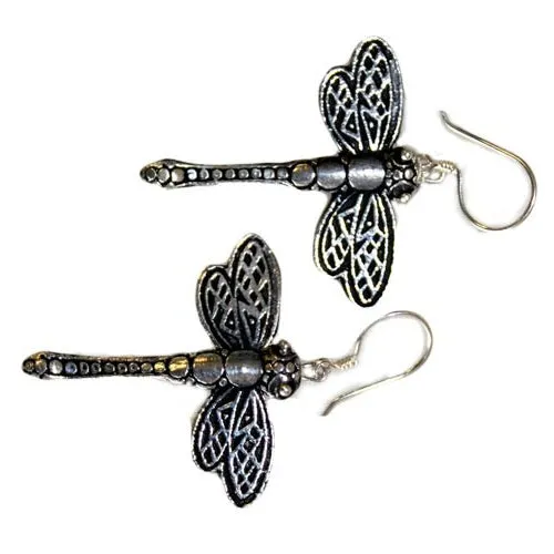 Silver Earrings - Dragonflies -925 Sterling Silver - Made in Thailand