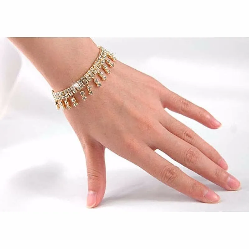 Simple Ethnic Style Tassel Crystal Rhinestone Bracelet