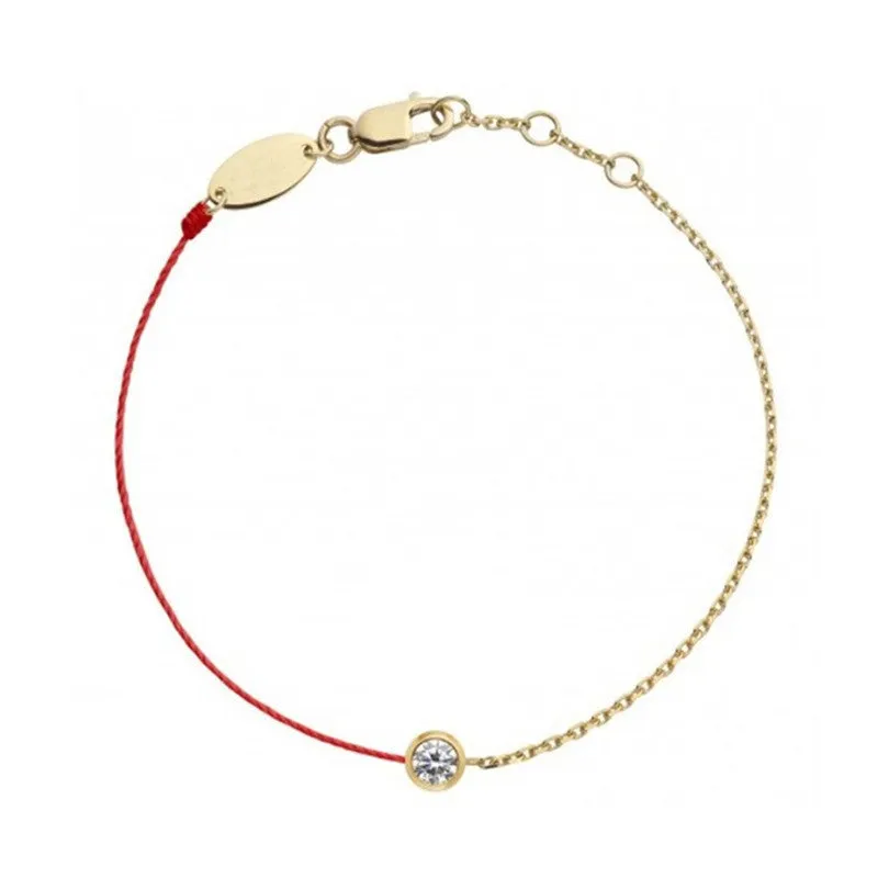 Single diamond red string bracelet