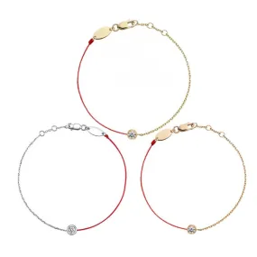 Single diamond red string bracelet