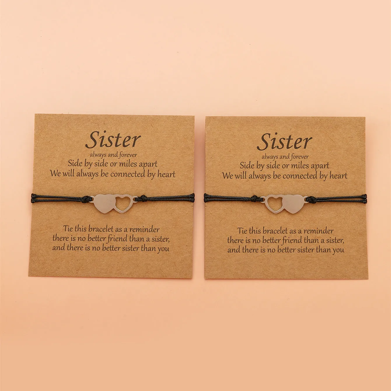 Sisters Card Bracelet Creative Stainless Steel Heart-shaped Best Friends Bracelet