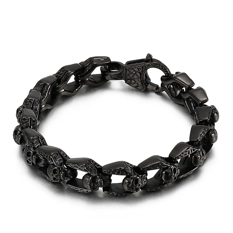 Skull Rock Men's Bracelet - Titanium Steel Hip Hop Jewelry