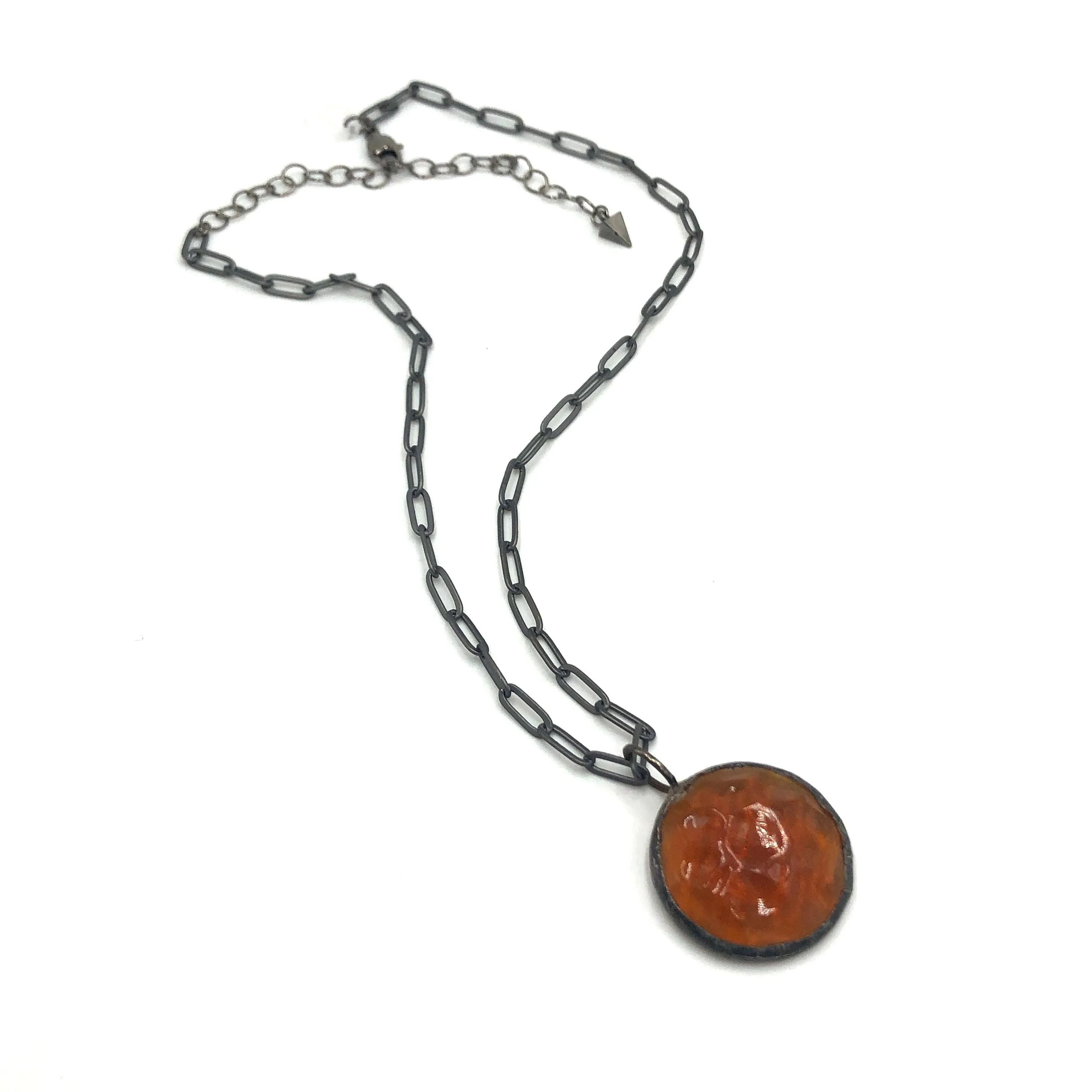 Smoke Lucite Nugget Layering Necklace - Shortie *