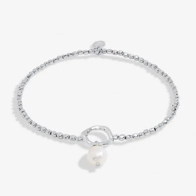 Solaria Baroque Pearl Silver Plated Loop 17.5cm Bracelet 7167