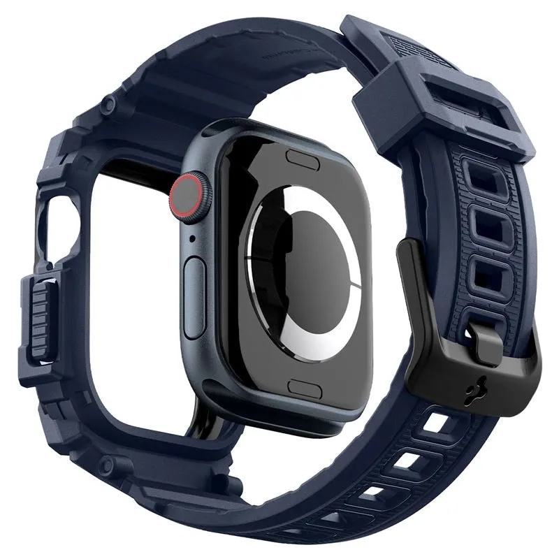 Spigen Rugged Armor Pro Apple Watch (42/44/SE/45/46/49mm) Rem m. Cover - Blå