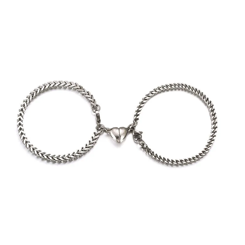 Stainless Steel Chain Couple Magnet Attracts Bracelet