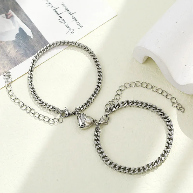 Stainless Steel Chain Couple Magnet Attracts Bracelet