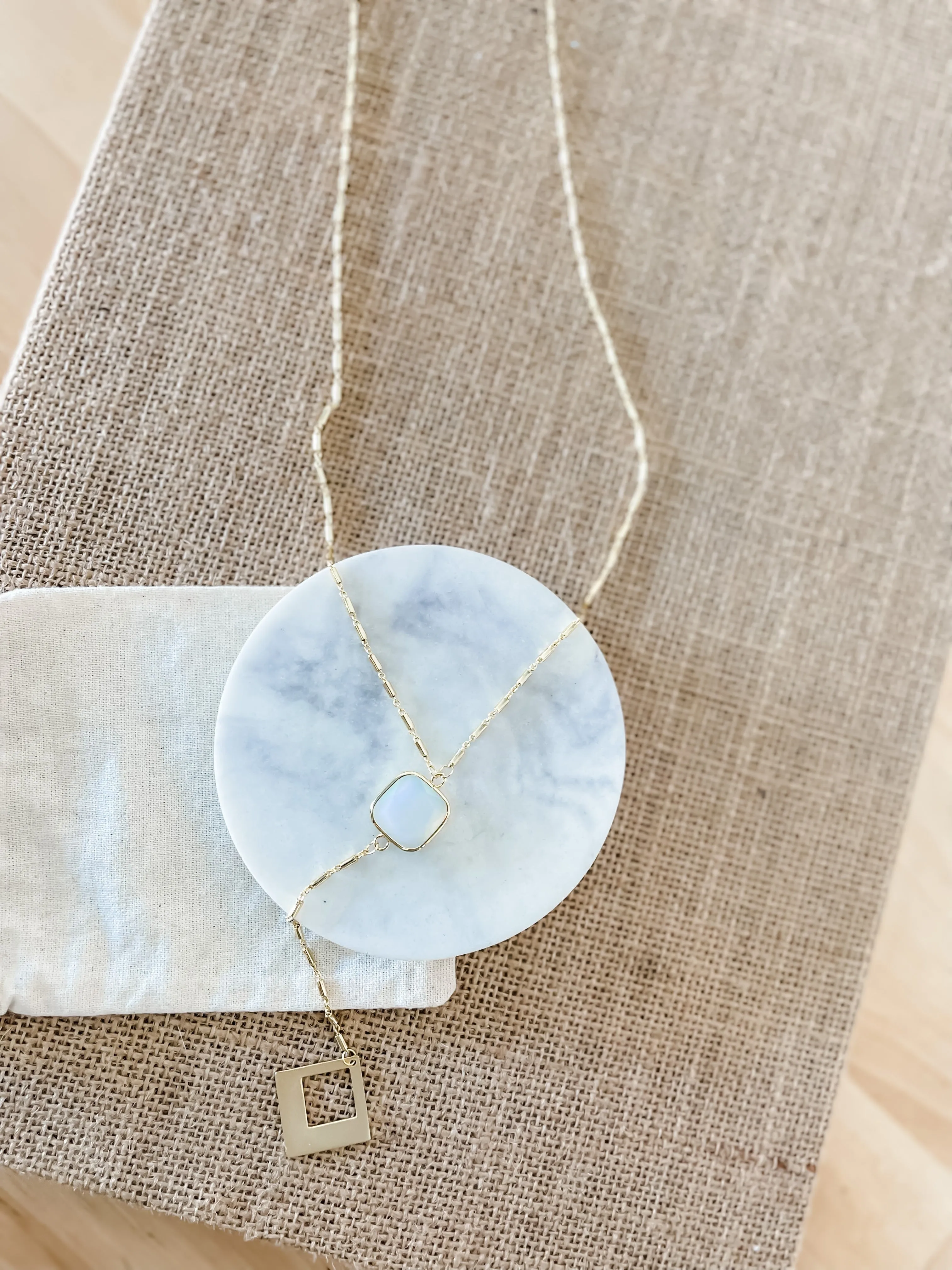 Star Crossed Lover Opal Gold Necklace