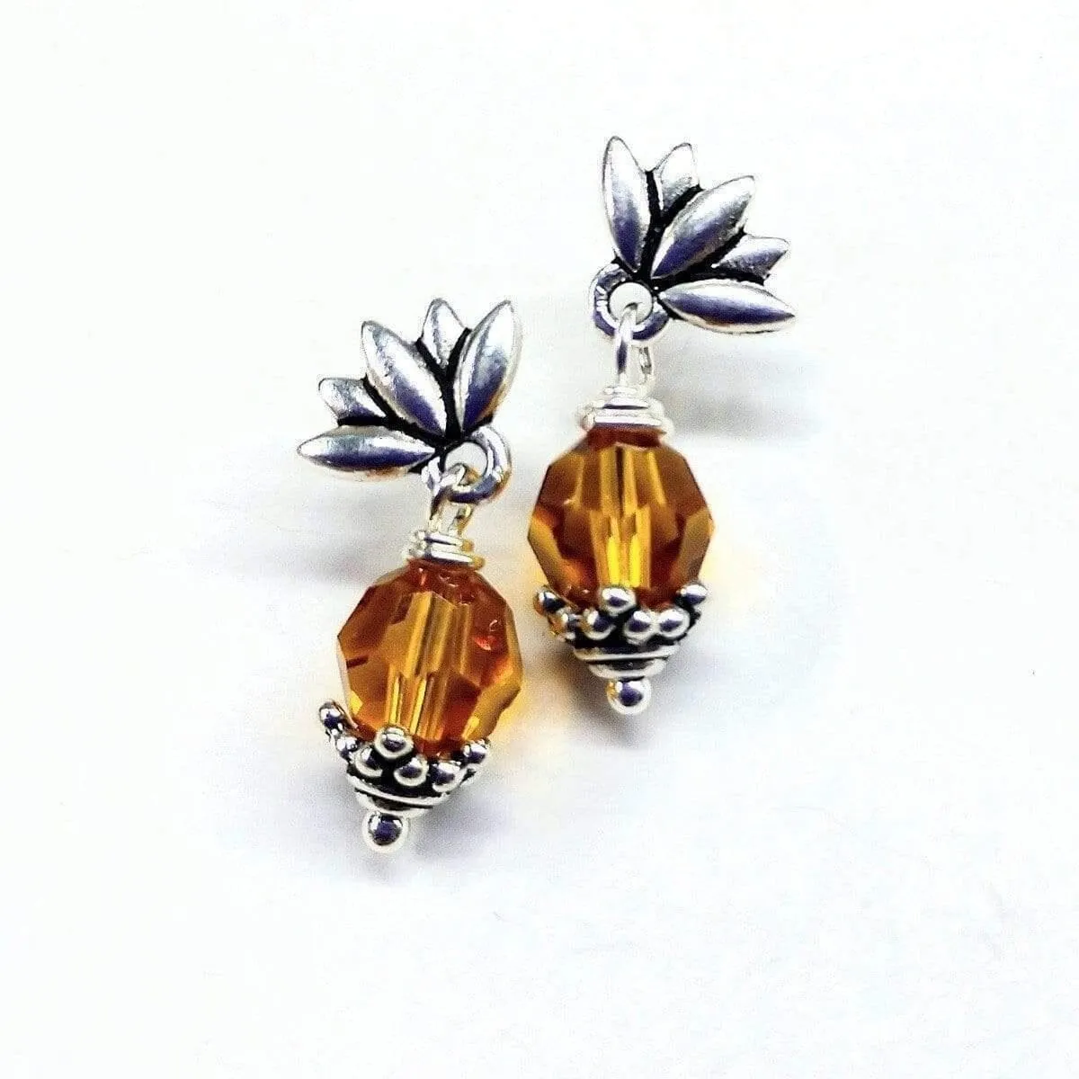 Sterling Silver Crystal Pineapple Studded Earrings