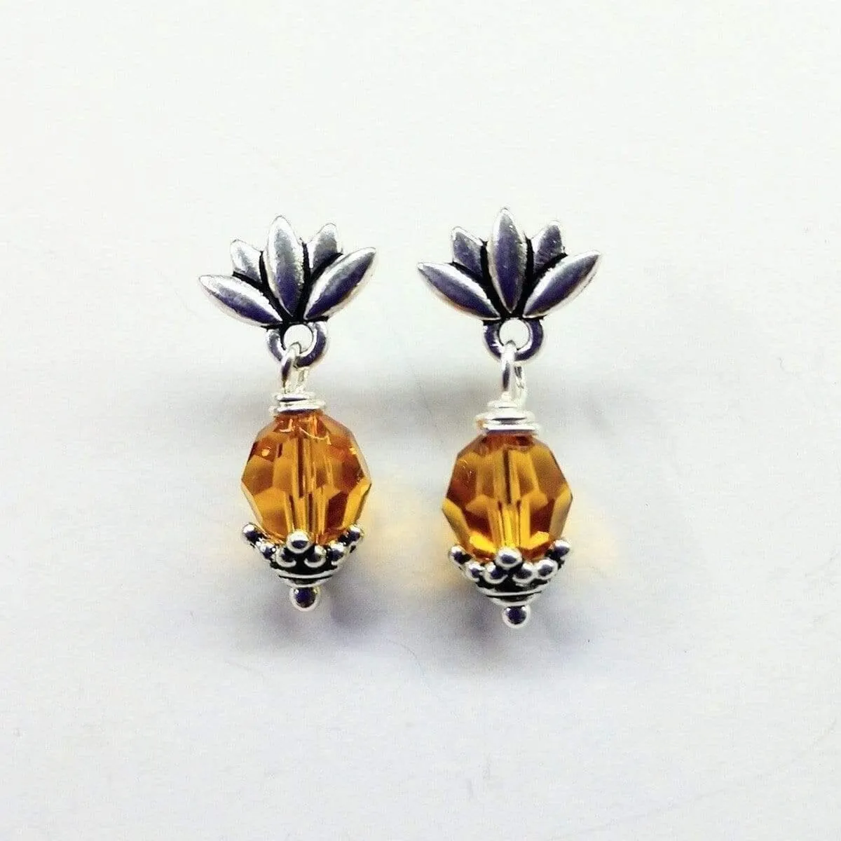 Sterling Silver Crystal Pineapple Studded Earrings