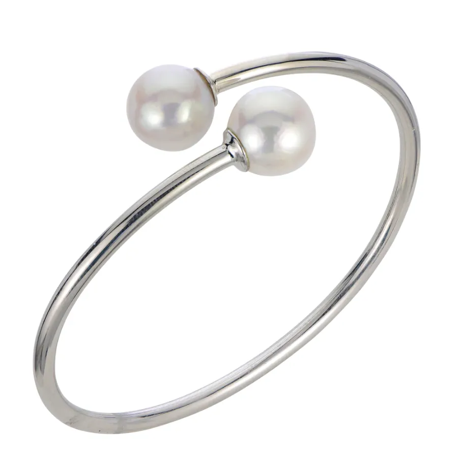 Sterling Silver Freshwater Pearl Bypass Bracelet