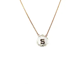 Stone With Gold Initial Necklace